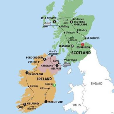 Tours Compare Scotland-Ireland 15 Days popup